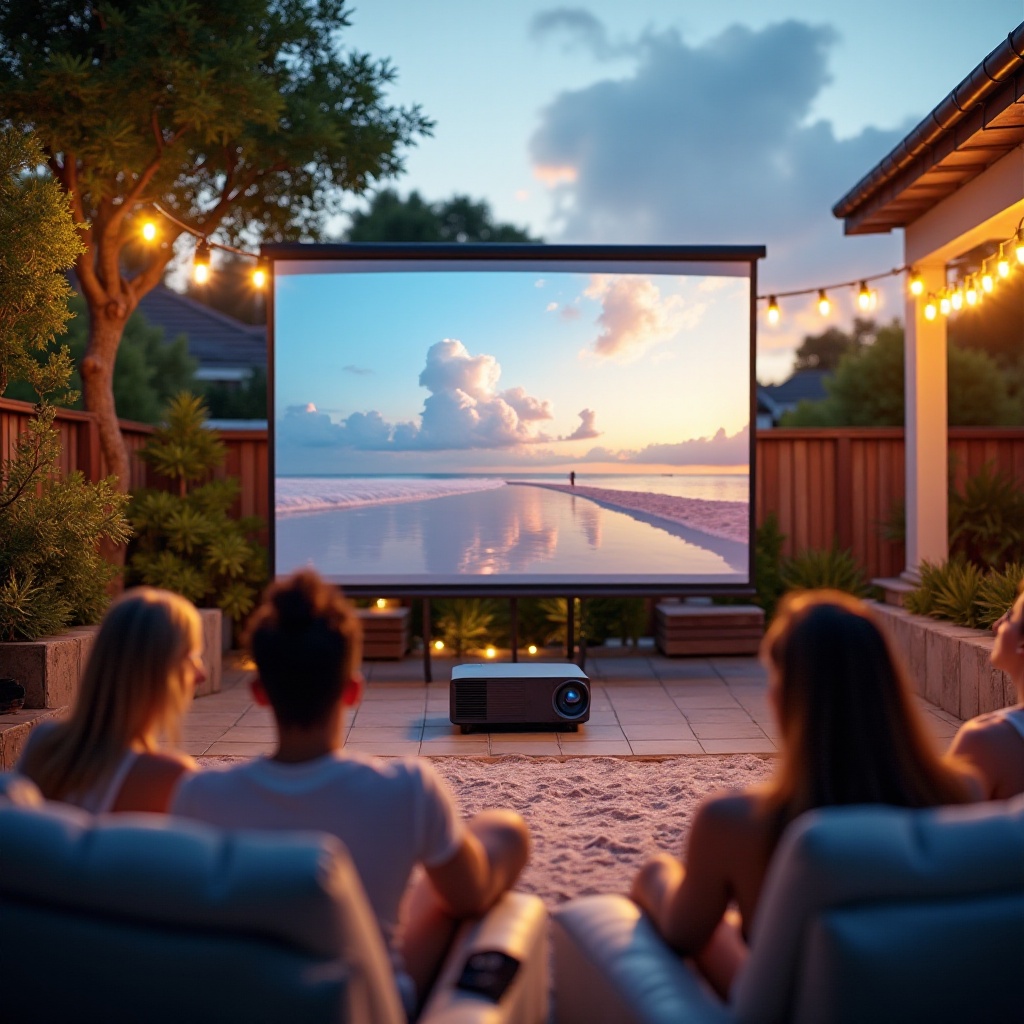 日中の屋外プロジェクター