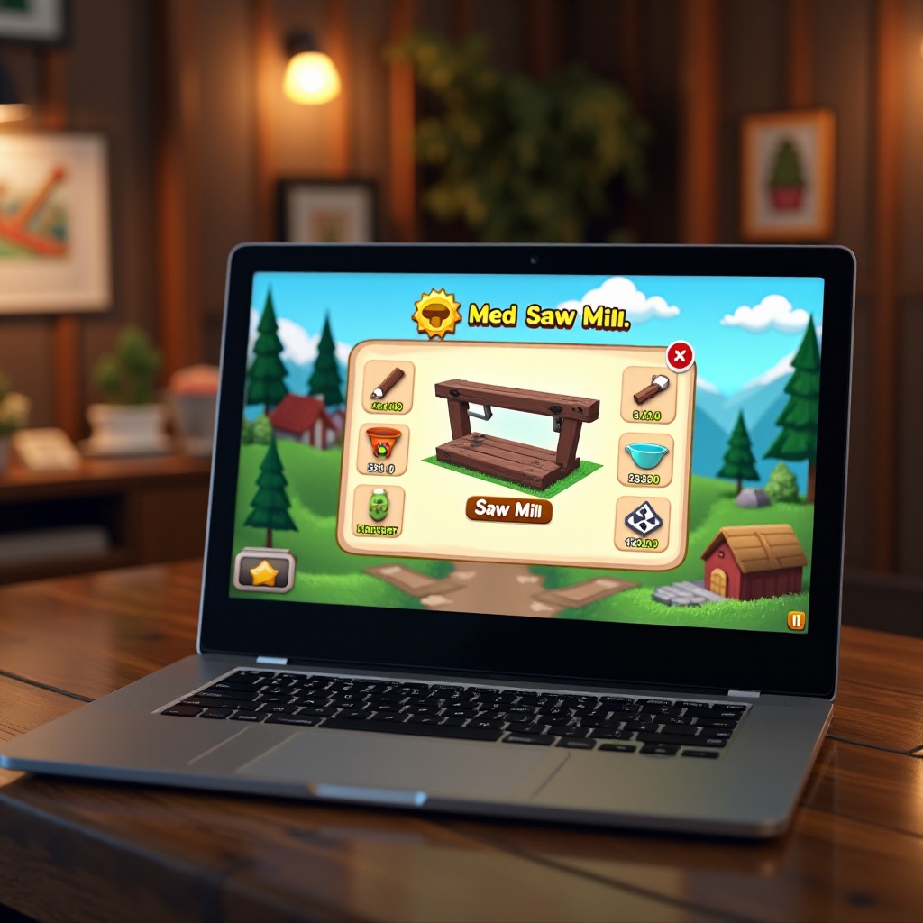 วิธีซื้อเลื่อยขนาดกลางใน Idle Lumber Inc. บน Chromebook