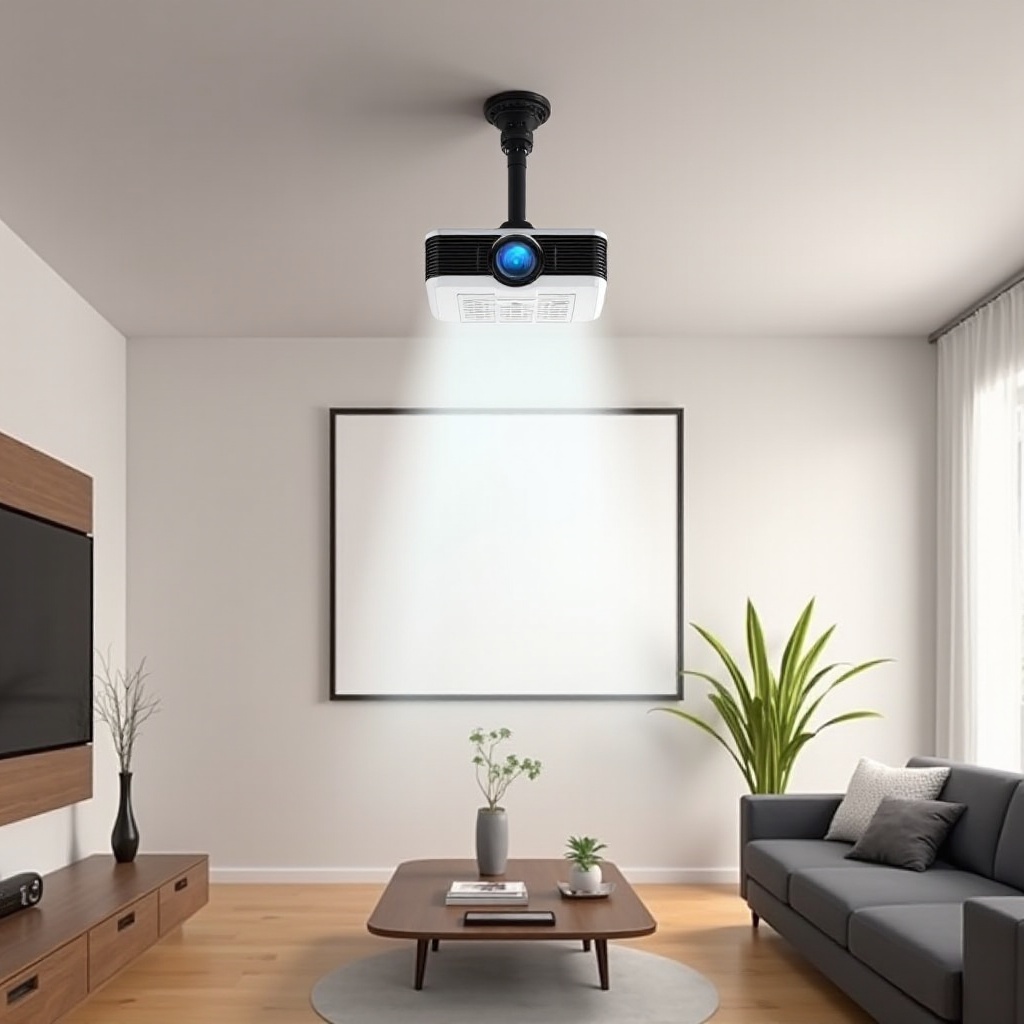 pasang proyektor ke langit-langit tanpa pengeboran